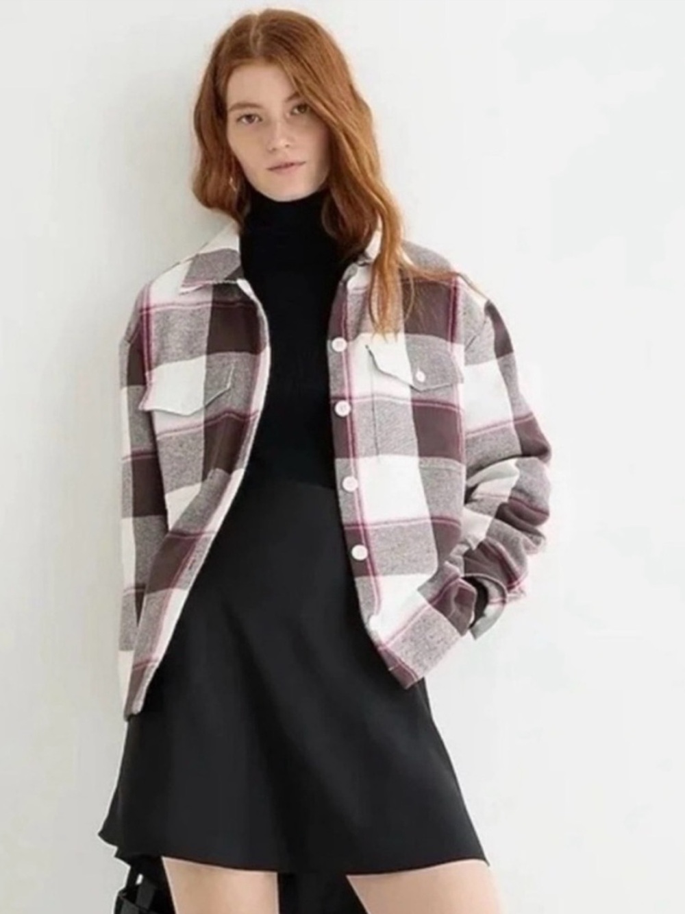 JCrew Plaid Shacket Jacket Shirt Button up Fall Cozy Shirtt Jacket